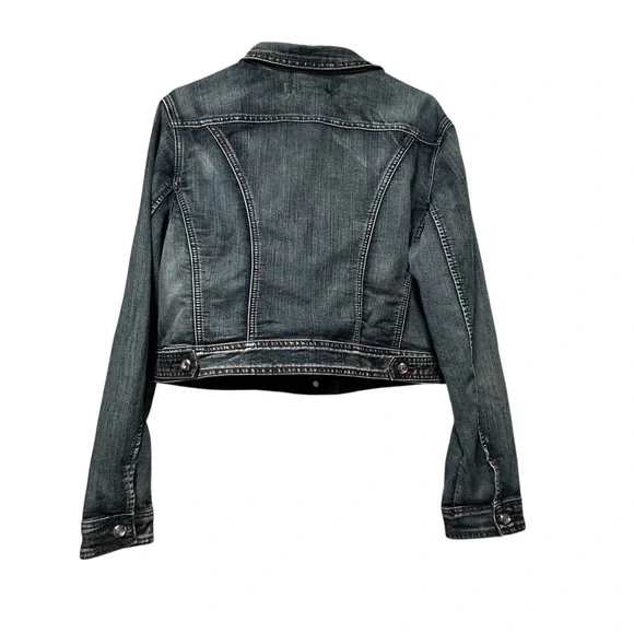 Y2K Earl Jeans Blue Denim Jacket with Rhinestone Buttons - Picture 4 of 12